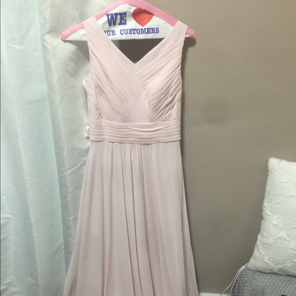 Azazie Pierrette Bridesmaid dress in blushing pink